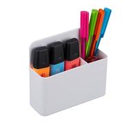 Relaxdays Lot de 2 Porte-Crayons, magnétiques, organiseurs de Bureau, HxLxP : 11,5x12,5x4 cm, aimantés, Rangement, Blanc