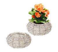 Relaxdays Lot de 2 pots de fleurs ronds