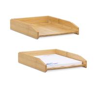 Relaxdays Lot de 2 range-documents empilables