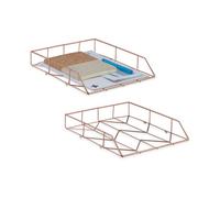 Relaxdays Lot de 2 range-documents en rose gold