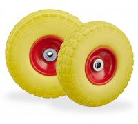 Relaxdays Roue pour diable PU en jeu de 2