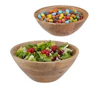 Relaxdays Lot de 2 saladiers bois de manguier