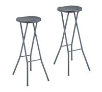 Relaxdays Lot de 2 tabourets de bar gris
