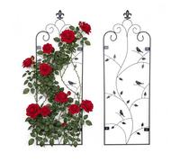 Relaxdays, Lot de 2 Treillis muraux pour Plantes grimpantes H x L 110 x 38 cm, Fixation Murale, Acier, Noir