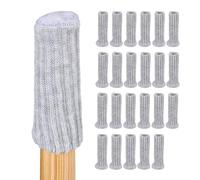 Relaxdays Lot de 24 Chaussettes pour chaises, Tables & Divers Meubles, Protections Rondes pour Sol, élastiques, Gris