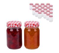 Relaxdays Lot de 25 bocaux à Confiture - 400 ML - Couvercle à Visser - pour la Conservation et la Conservation - Transparent