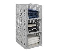 Relaxdays Lot de 3 bacs de rangement