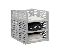 Relaxdays Lot de 3 bacs de rangement