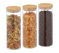 Relaxdays Lot de 3 bocaux en verre avec couvercle