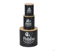 Relaxdays Lot de 3 boîtes de rangement bambou