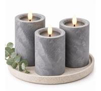 Relaxdays Lot de 3 bougies LED béton