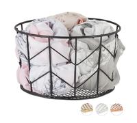 Relaxdays Lot de 3 corbeilles fil de fer en noir