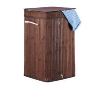 Relaxdays Lot de 3 corbeilles linge Bambou marron