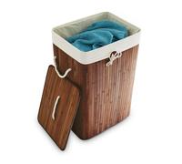 Relaxdays Lot de 3 paniers à linge bambou marron