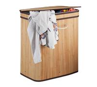Relaxdays Lot de 3 paniers à linge bambou nature