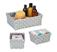 Relaxdays Lot de 3 paniers de rangement