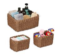Relaxdays Lot de 3 paniers de rangement