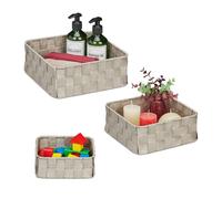 Relaxdays Lot de 3 paniers de rangement