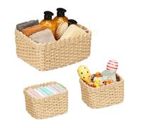 Relaxdays Lot de 3 paniers de rangement