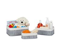 Relaxdays Boîte de rangement en bambou lot de 3