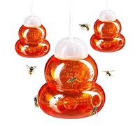 Relaxdays, Lot de 3 pièges à guêpes, appâts, à Suspendre ou à Placer Orange