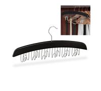 Relaxdays Lot de 3 porte-ceintures bois noirs