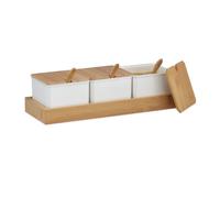 Relaxdays Lot de 3 pots à épices avec cuillères