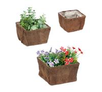 Relaxdays Lot 3 pots de fleurs