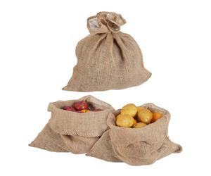 Relaxdays Lot de 3 sacs en jute