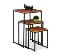 Relaxdays Lot de 3 tables d’appoint