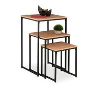 Relaxdays Lot de 3 tables d’appoint