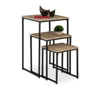 Relaxdays Lot de 3 tables d’appoint