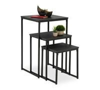 Relaxdays Lot de 3 tables d’appoint