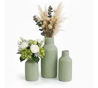 Relaxdays Lot de 3 vases en céramique