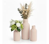 Relaxdays Lot de 3 vases en céramique