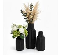 Relaxdays Lot de 3 vases en céramique