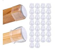 Relaxdays Lot de 32 Patins pour Pieds de chaises, Embouts en Feutre, Meubles, Patins Ronds, éviter Rayures, Transparent