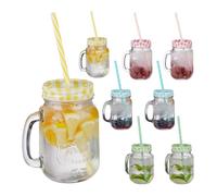 Relaxdays Lot de 32 verres avec paille