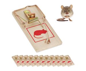 Relaxdays Lot de 36 tapettes à souris bois