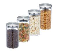 Relaxdays Lot de 4 bocaux en verre de 1000 l