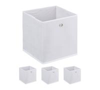 Relaxdays Lot de 4 boîtes de rangement blanches