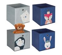 Relaxdays Caisses de rangement enfant lot de 4