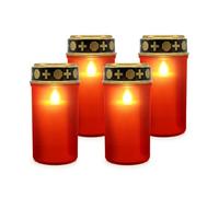 Relaxdays Lot de 4 bougies funéraires LED