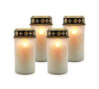 Relaxdays Lot de 4 bougies funéraires LED