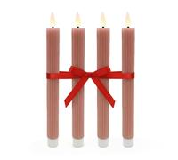 Relaxdays Lot de 4 bougies LED en cire