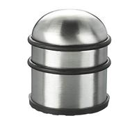 Relaxdays Lot de 4 butoirs de Porte et fenêtres en Acier Inoxydable et Caoutchouc - Hauts et Ronds - Diamètre : 7 cm - Argenté