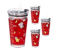 Relaxdays Lot de 4 gobelets à motif licorne