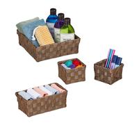 Relaxdays Lot de 4 paniers de rangement