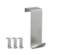 Relaxdays Lot de 4 patères de porte acier inox