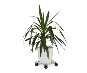 Relaxdays Lot de 4 porte plantes à roulettes